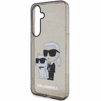 Karl Lagerfeld KLHCS24MHNKCTGK S24+ S926 juodas/juodas kietas dėklas Blizgučiai Karl&Choupette