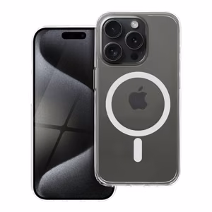 Чехол для iPhone 15 PRO Forcell F-Protect Clear Hybrid Premium совместим с MagSafe прозрачный