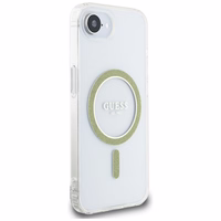 Guess IML Glitter Circle Magnetinis dėklas telefonui iPhone 16e - skaidrus