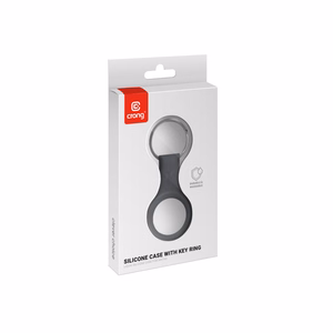 Crong Silicone dėklas, skirtas Apple AirTag 1 / 2, su žiedu raktams, juodas