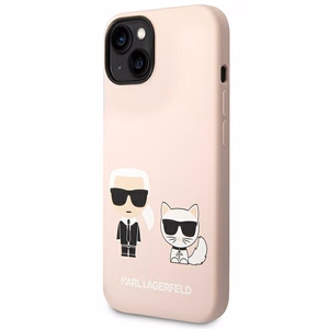 Karl Lagerfeld KLHMP14MSSKCI iPhone 14 Plus 6.7 "kietas dėklas šviesiai rožinis / šviesiai rožinis Silikoninis Karlas & Choupette Magsafe