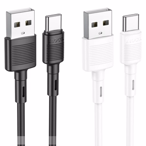 Hoco X83 USB-A – USB-C kabelis Cable USB A to USB C Hoco 3A 1 m X83, juodas, 1 m, 3A
