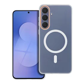 Case GO ORANGE compatible with MagSafe for SAMSUNG S26 Edge transparent