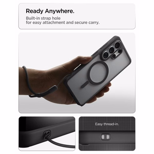 Spigen Ultra Hybrid Mag MagSafe dėklas skirtas Samsung Galaxy S26 Ultra - skaidrus juodas