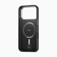 Benks magnetinis Armor Pro Kevlar dėklas su metaliniu rėmeliu 600D (A069) Iphone 17 Pro telefonui juodas (su fotoaparato valdymo mygtuku)