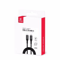 Crong Soft Link - 100W PD 5A USB-C to USB-C laidas 120cm (juodas)