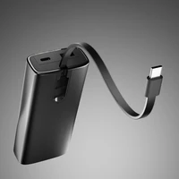 SBS 10000mAh PD 20W išorinė baterija su LCD ekranu ir įmontuotu USB-C kabeliu - pilka