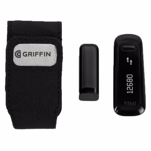 Griffin prie batraiščių tvirtinamas dėkliukas Fitbit, Misfit, Sony ir Nike+ aktyvumo sekikliams, juodas
