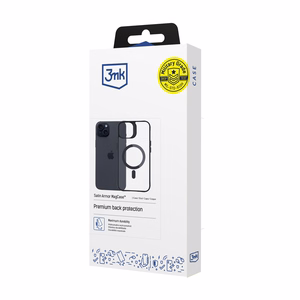 Чехол 3mk Satin Armor MagCase с MagSafe для iPhone 15 Plus - прозрачный с чёрной рамкой