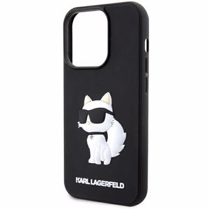 Karl Lagerfeld KLHCP14L3DRKHNK iPhone 14 Pro 6.1" Kietasis dėklas (m) - juodas (m) Rubber Choupette 3D