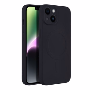 SILICONE MAG COVER dėklas telefonui suderinamas su MagSafe iPhone 14 juodas