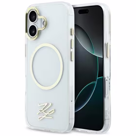 Karl Lagerfeld IML KL Script Logo MagSafe Dėklas for iPhone 17 - skaidrus