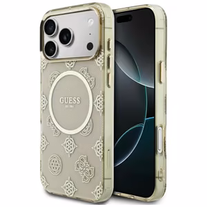 Guess IML Peony Dot MagSafe Dėklas for iPhone 17 Pro Max - smėlinis
