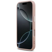 Guess Blizgantis trikampio logotipas Magnetinis dėklas iPhone 17 Pro (m) - rožinis