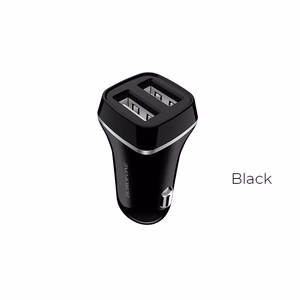 Borofone BZ2 Joyroad car charger with 2 USB-A ports, 12 W, black