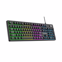 "Wozinsky" WKG-200 RGB membraninė žaidimų klaviatūra su slinkimo ratuku - juoda