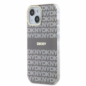DKNY IML Mono ir juostelės Magnetinis dėklas iPhone 15 / 14 / 13 - smėlinė