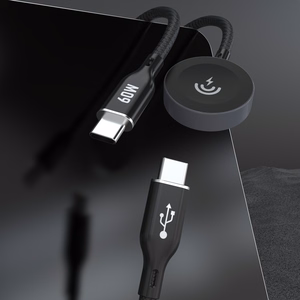 Dudao A12MaxC PD60W 2-in-1 įkroviklis Apple Watch / USB-C - juodas
