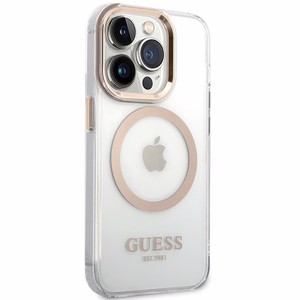 Guess metalinis kontūras Magnetinis dėklas iPhone 15 Pro Max - auksinis