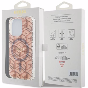 Guess IML GCube MagSafe dėklas telefonui iPhone 15 Pro Max - rožinis