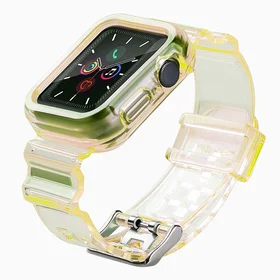 Silikoninė apyrankė dirželis dėklas dirželis šviesos rinkinys Apple Watch 40mm - geltonas