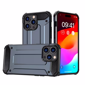 iPhone 15 Pro Hybrid Armor dėklas - mėlynas