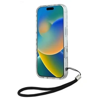 Karl Lagerfeld IML Zebra Raštas ir Virvelė iPhone 16 Dėklas - Juodas