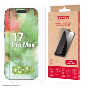 Grūdintas stiklas 2D ekrano apsauga visam paviršiui, skirta iPhone 17 Pro Max, skaidri