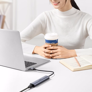 Ugreen CM475 daugiafunkcis šakotuvas USB 3.0 - 3x USB / Ethernet RJ-45 / USB Type-C PD - pilkas
