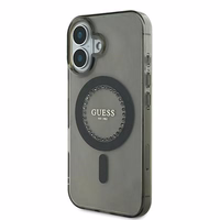 Guess IML Rhinestones Magnetinis dėklas telefonui iPhone 16 Plus - juodas