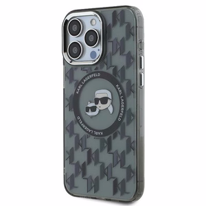 Karl Lagerfeld IML Monograma Karl & Choupette Galva Magnetinis Dėklas telefonui iPhone 15 Pro - juodas