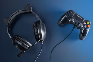 Kruger&Matz Gamer Kids žaidimų ausinės vaikams, rožinės