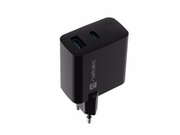 "NATEC RIBERA GAN CHARGER" 1x USB-A + 1x USB-C 45W BLACK