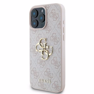 Guess 4G Didelio Logotipo dėklas iPhone 16 Pro Max - rožinė