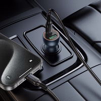 "Borofone" automobilinis įkroviklis BZ32B Fresh - USB + C tipo - QC 3.0 PD 48W pilka