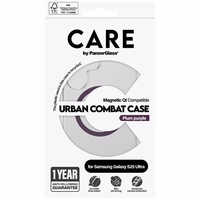 CARE by PanzerGlass Flagship Urban Combat Purple QI dėklas Samsung Galaxy S25 Ultra - skaidrus