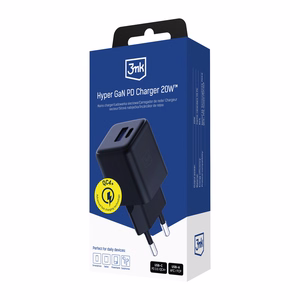 Accessories - 3mk Hyper GaN Charger 20W QC4+ PD PPS USB 1A1C Black EU