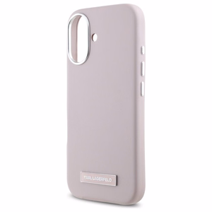 Karl Lagerfeld FW Metal Plate Magnetinis dėklas telefonui iPhone 16 - rožinis