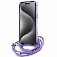 Karl Lagerfeld IML Crossbody Monogram Karl & Choupette Head Magnetinis dėklas iPhone 15 Pro - violetinis