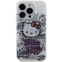 Hello Kitty IML katė ant plytų grafičių dėklas telefonui iPhone 14 Pro - baltas