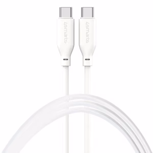 USB-C/USB-C silikoninis laidas High Flex 60W 1,5 m, baltas