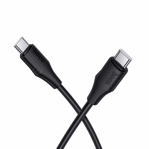 Kabelis silikoninis USB C į USB C Hoco 3A 60W 1 m X124 - juodas