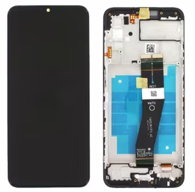 Ekranas Samsung A035G (A03 2022) su lietimui jautriu stikliuku ir rėmeliu Black originalus (service pack)