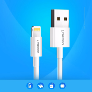Ugreen US155 20728 USB-A / Lightning MFi 2.4A кабель 1m - белый