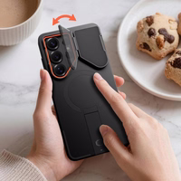 Tech-Protect Kevlar Aura MagSafe Dėklas for Samsung Galaxy S26 Ultra - juodas and oranžinis