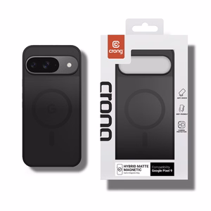 Crong Hybrid Matte Magnetic MagSafe dėklas, skirtas Google Pixel 9, juodas
