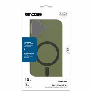 Incase Slim Case dėklas su MagSafe, skirtas iPhone 16 Plus, „Highland Green“ spalvos