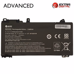 Nešiojamo kompiuterio baterija HP RE03XL, 3700mAh, Extra Digital Advanced