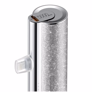 VEGER išorinė baterija 5000 mAh su įmontuotu jungtimi Lightning PD QC3.0 2,4A 12W PlugOn (W0573P) sidabrinė