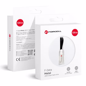 FORCELL F-DATA USB atmintukas Metal 128GB USB3.2 Gen 1 (USB A) sidabrinis